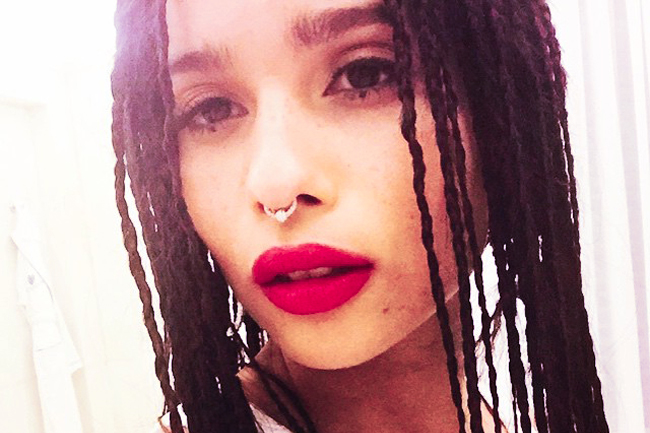 zoe kravitz red lipstick instagram